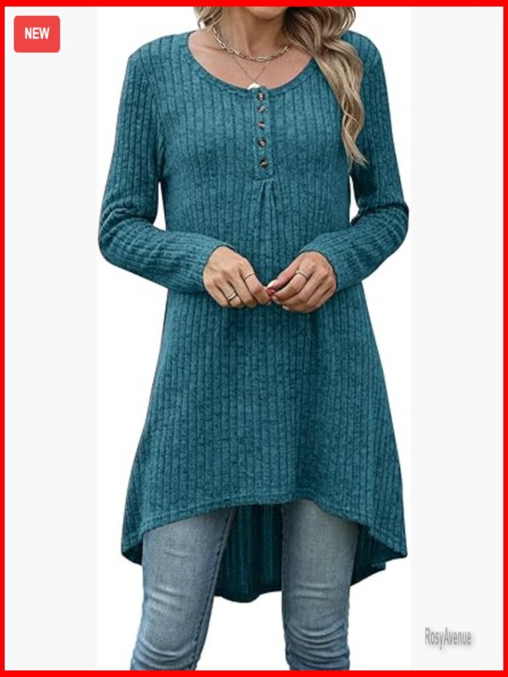 Long Tunic Tops for Women with Leggings Henley Shirts High Low Sweaters M-3XL